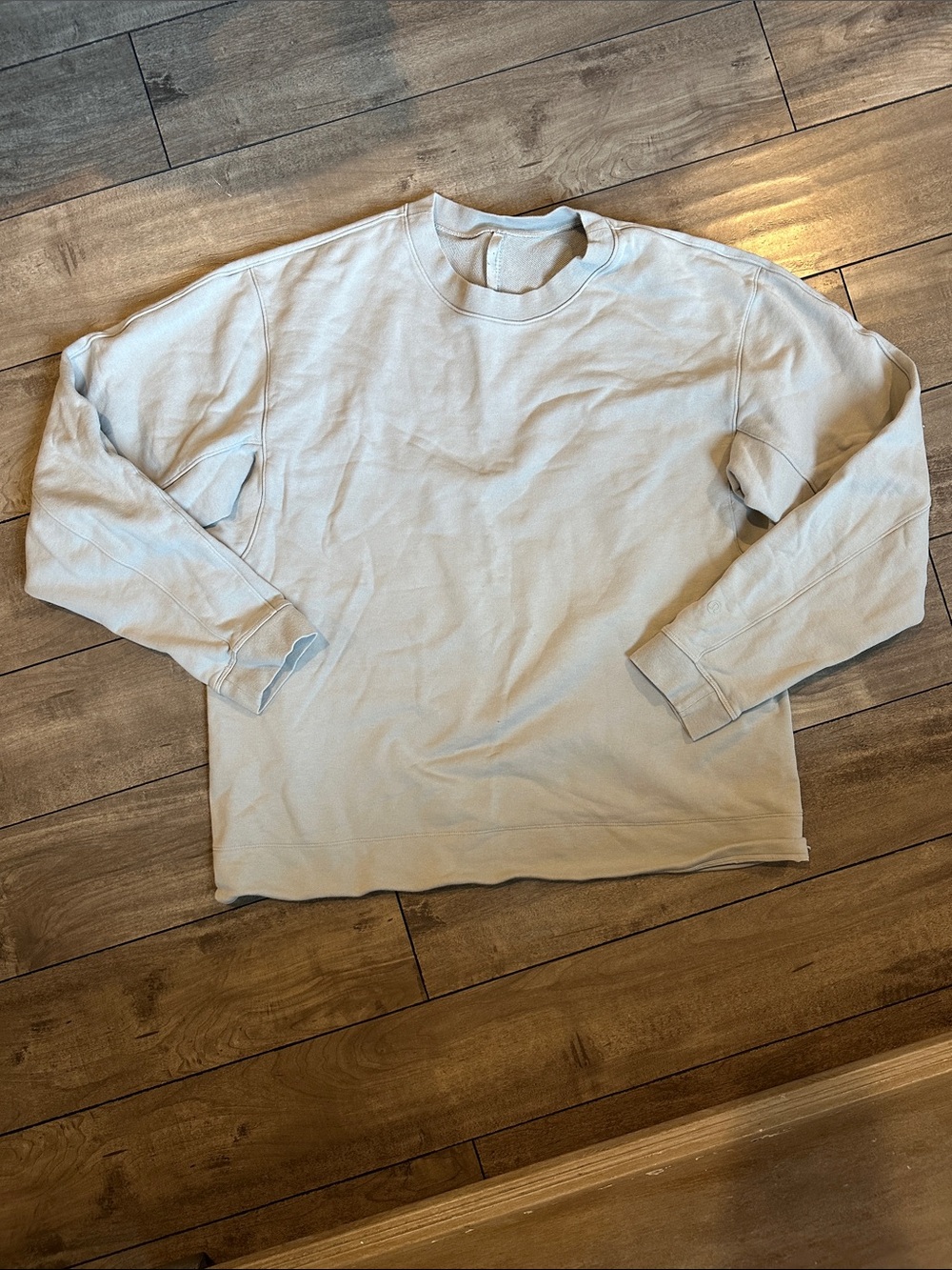 GUC Lululemon women’s Long-Sleeve Crewneck Shirt Gray singe waist XL